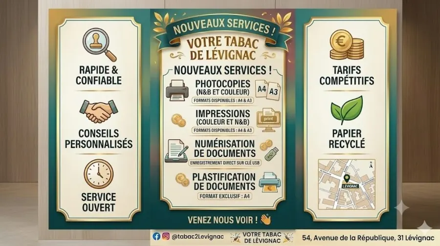 Impressions, Numérisation & La Poste à Lévignac
