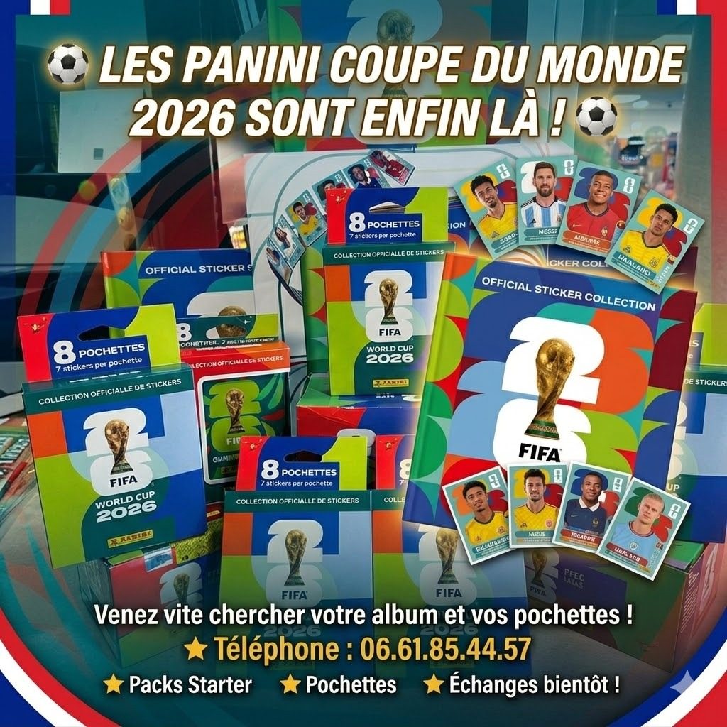 Album et pochettes Panini Coupe du Monde 2026 à Lévignac
